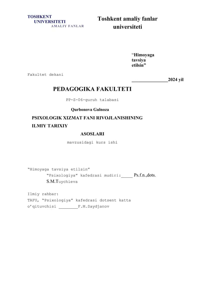PSIXOLOGIK XIZMAT FANI RIVOJLANISHINING ILMIY TARIXIY ASOSLARI 1