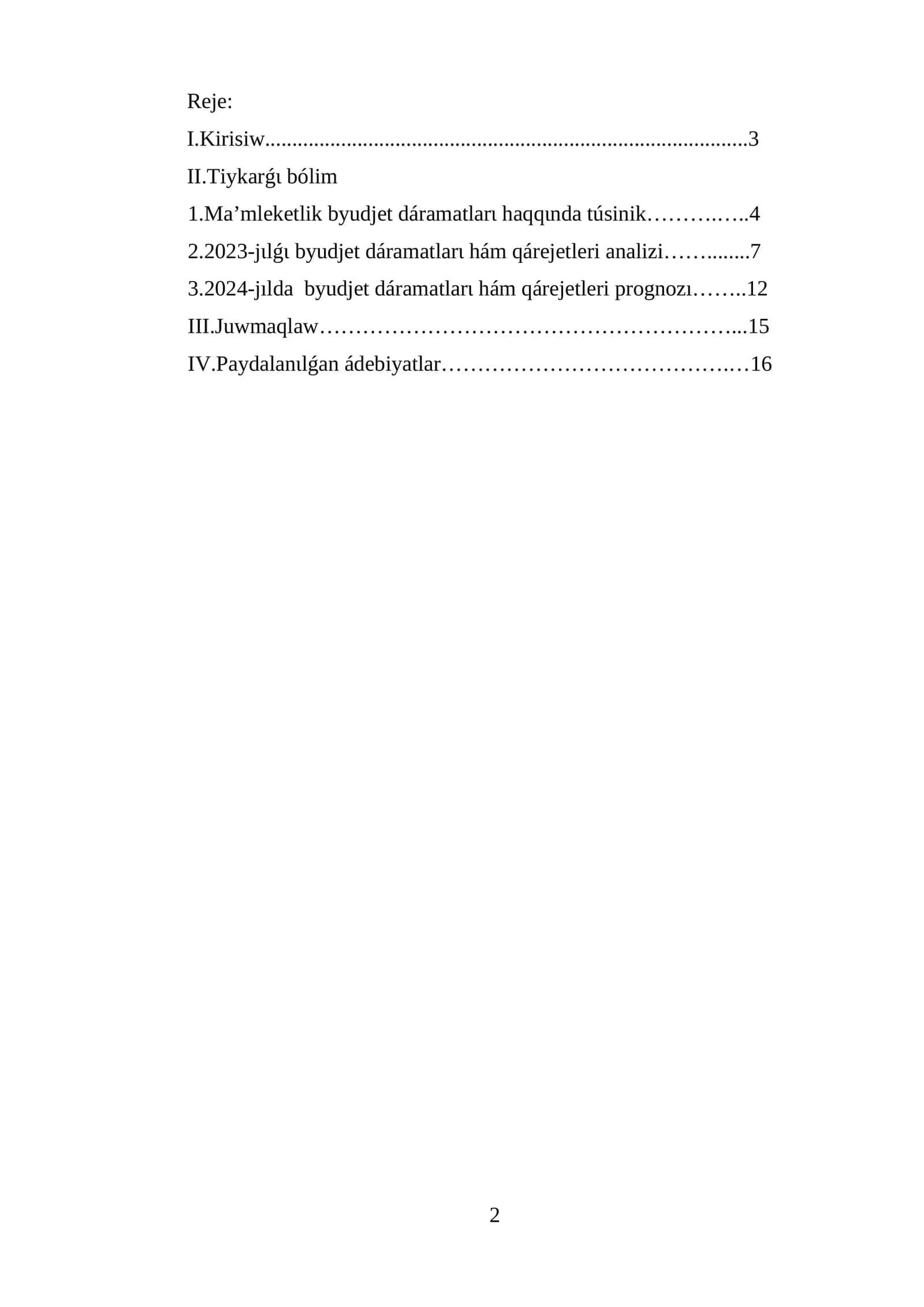 Ma’mleket byudjet dáramatlarɩ haqqɩnda túsinik 1