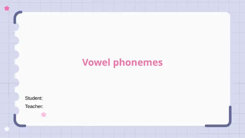 Vowel phonemes 1