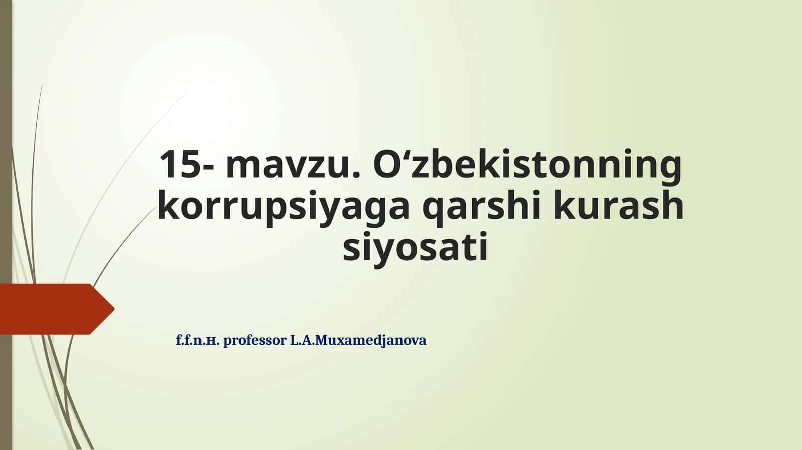 O‘zbekistonning korrupsiyaga qarshi kurashsiyosati 1