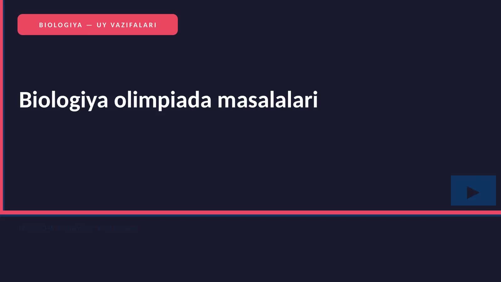 Biologiya olimpiada masalalari 1
