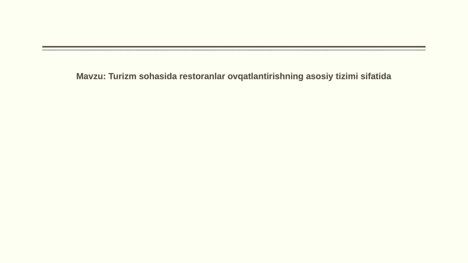 Turizmda restoranlar 1