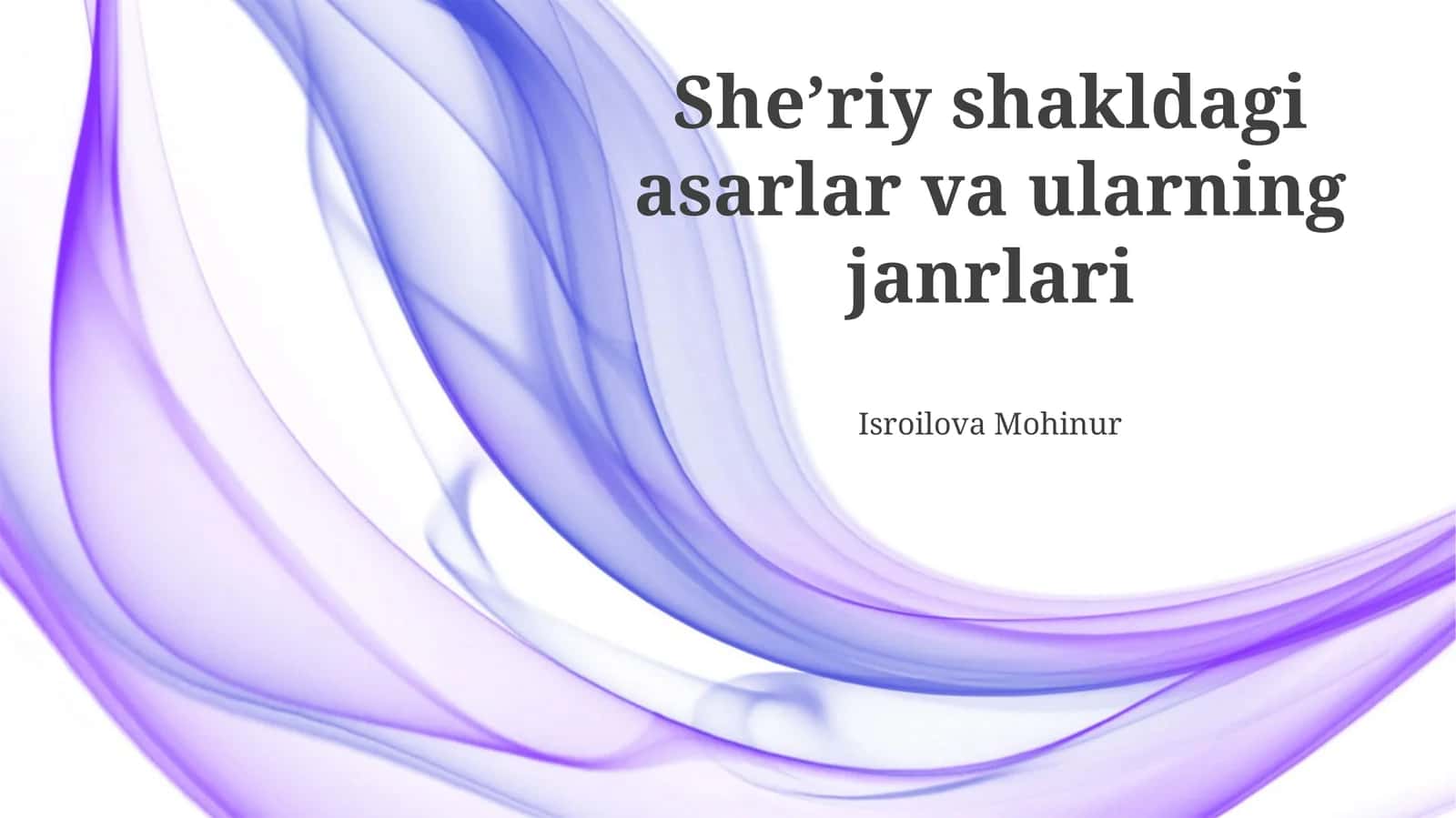 Zamonaviy she'riyatning yo'nalishlari 1