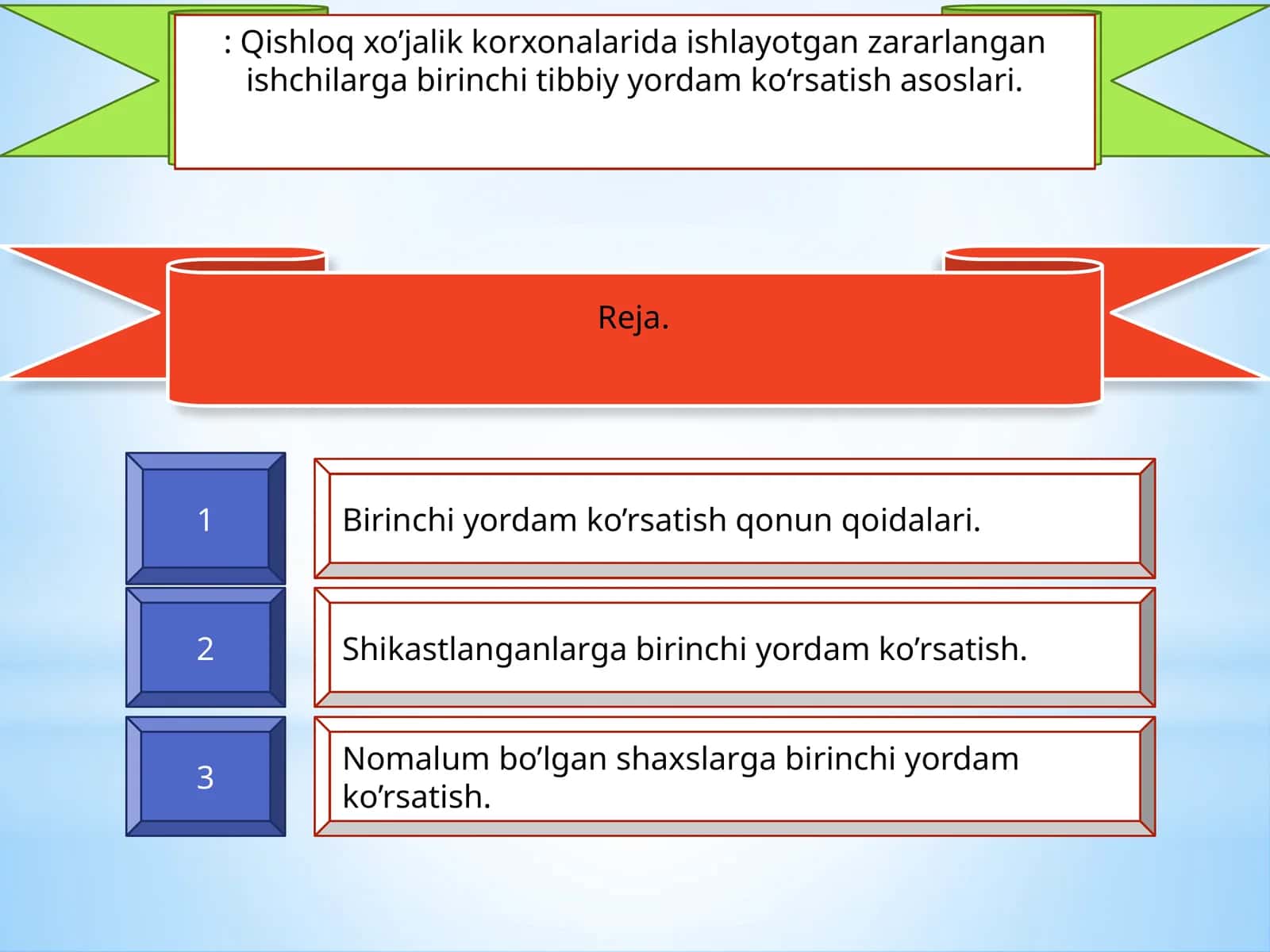 Birinchi yordam ko'rsatish 1