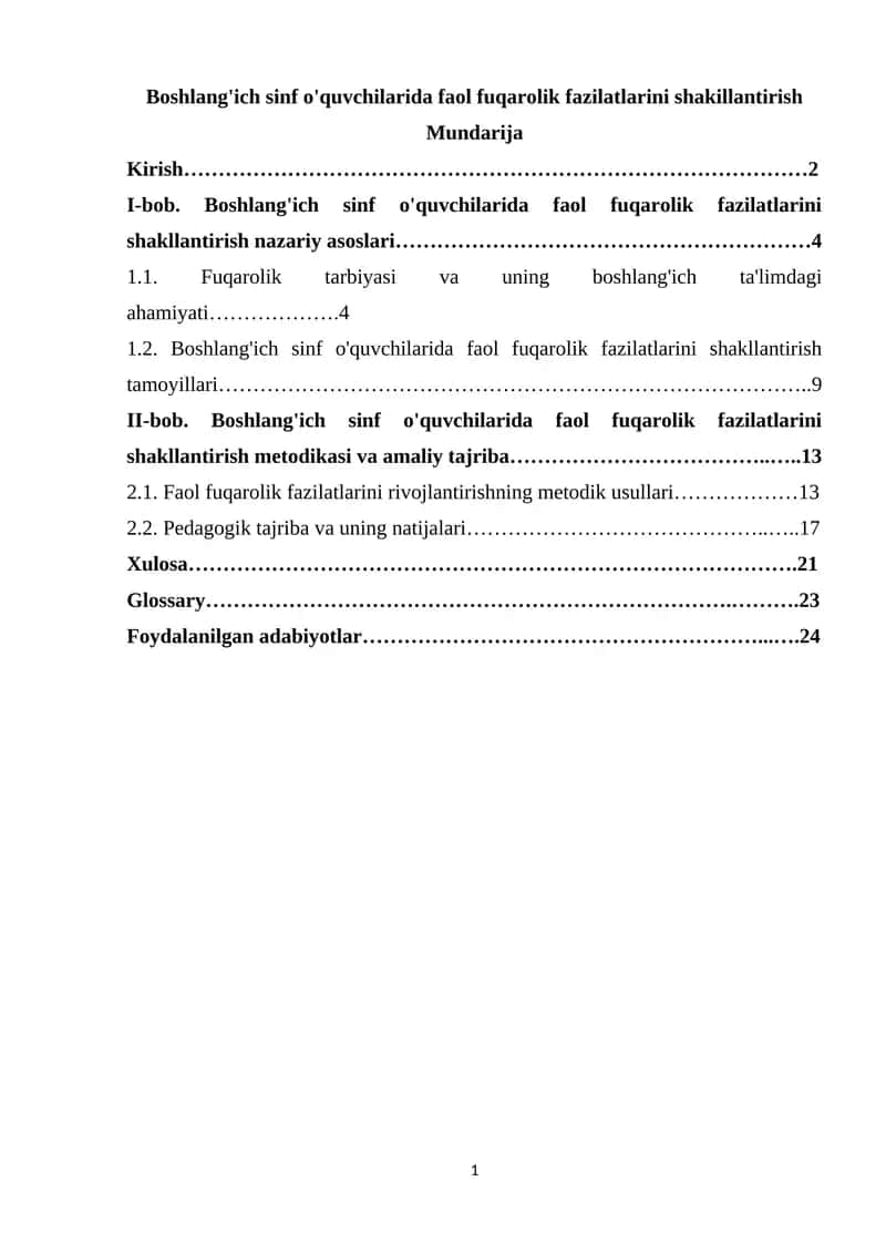 Boshlang'ich sinf o'quvchilarida faol fuqarolik fazilatlarini shakillantirish 1