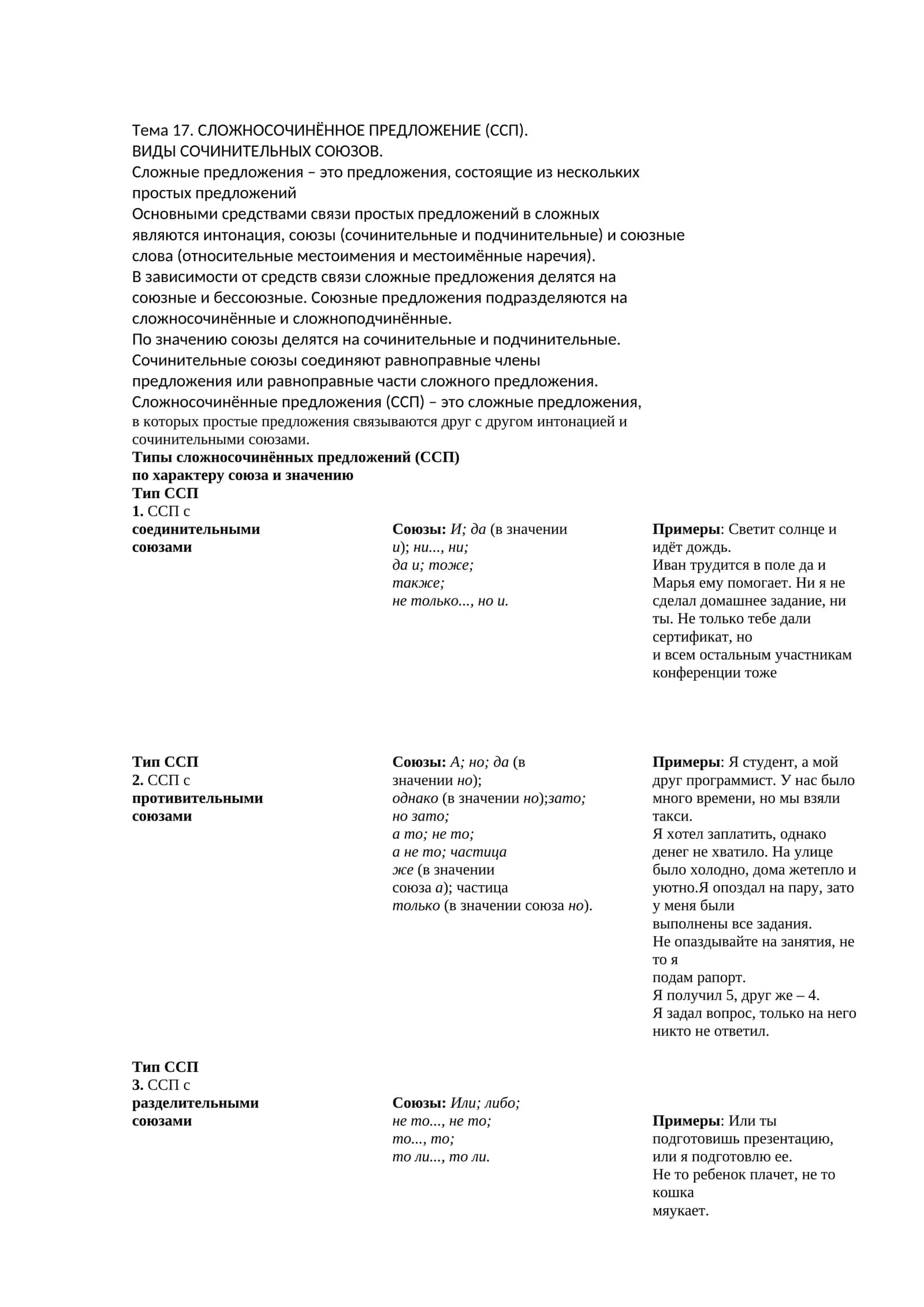 Сложносочинённые предложения (ССП) 1