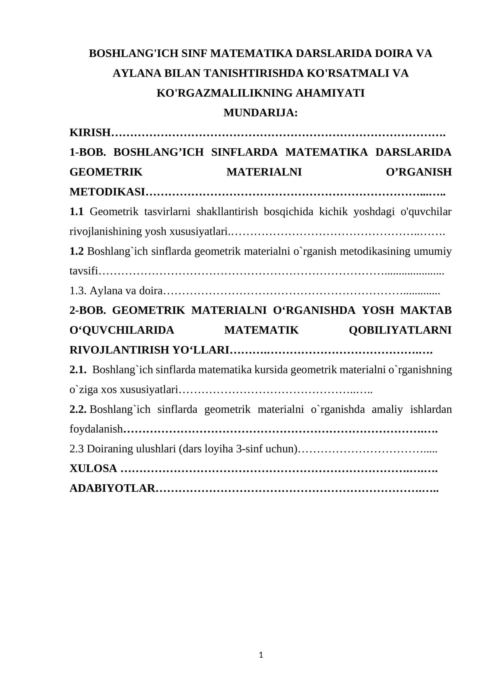 BOSHLANG'ICH SINF MATEMATIKA DARSLARIDA DOIRA VA AYLANA BILAN TANISHTIRISHDA KO'RSATMALI VA KO'RGAZMALILIKNING AHAMIYATI 1