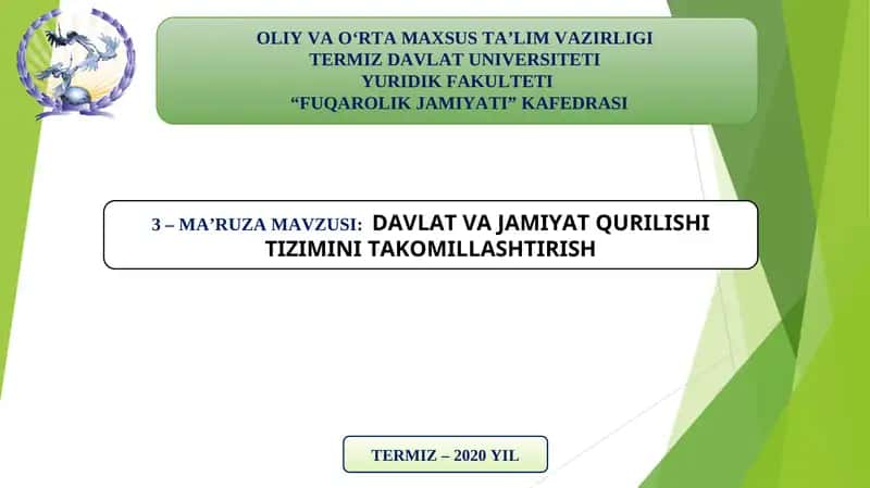 DAVLAT VA JAMIYATQURILISHI TIZIMINI TAKOMILLASHTIRISH 1