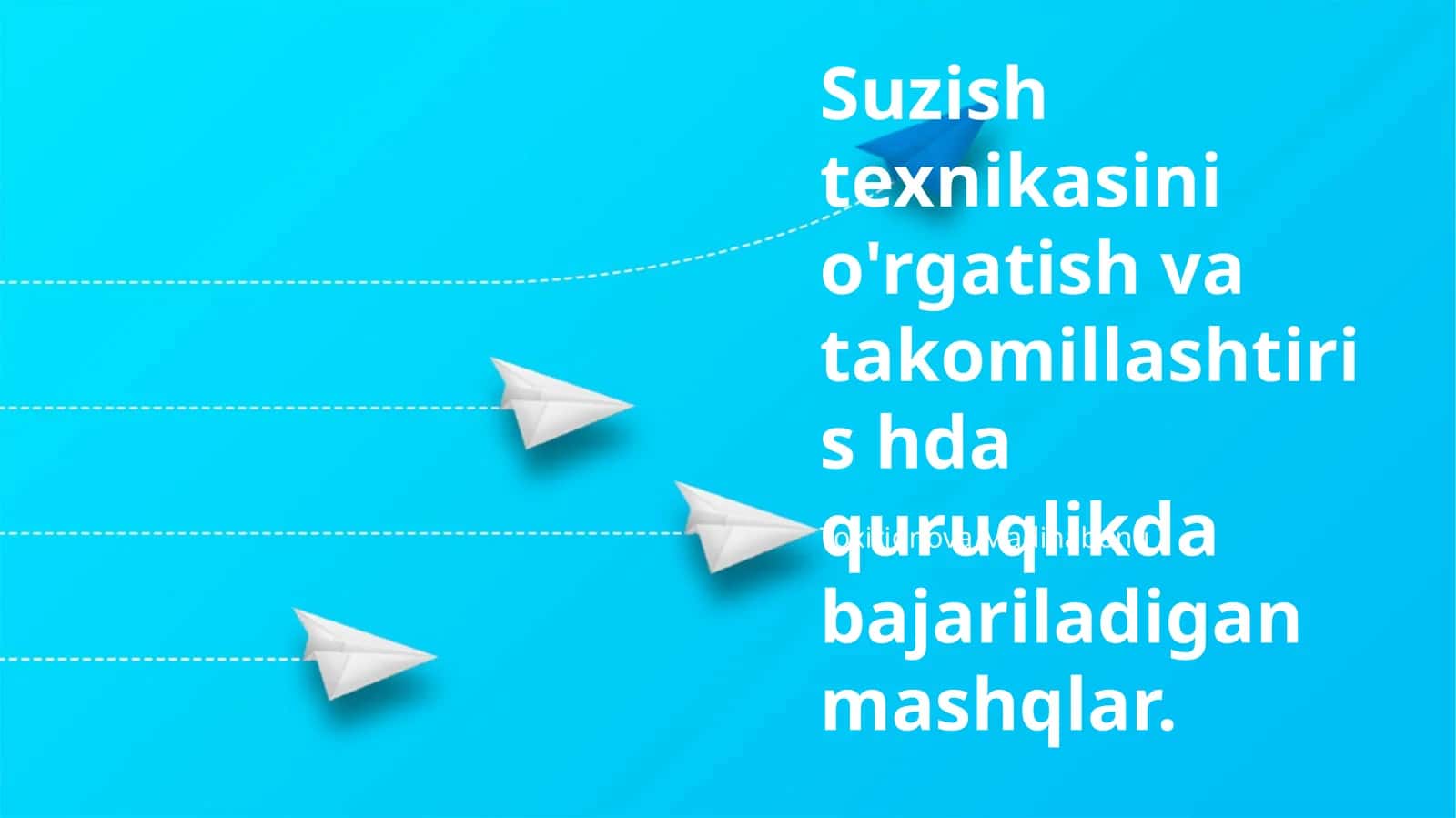 Suzish texnikasini o'rgatish va takomillashtiris mashqlar 1