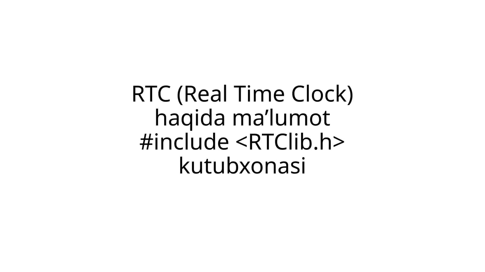 RTC (Real Time Clock) 1
