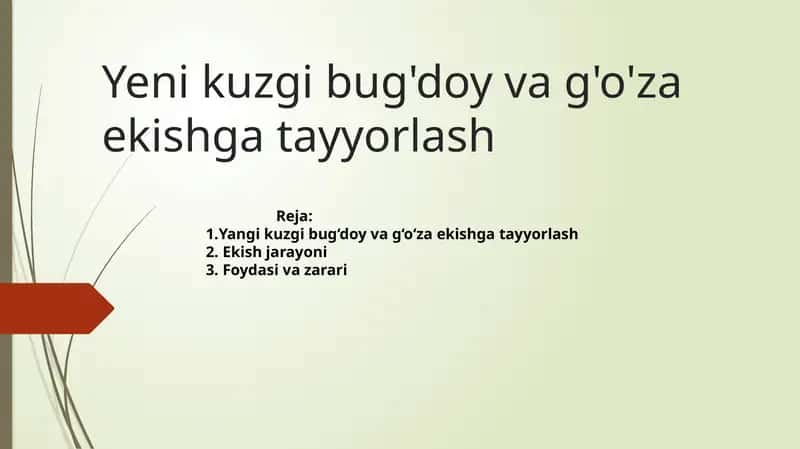 Yangi kuzgi bug‘doy va g‘o‘za ekishga tayyorlash 1