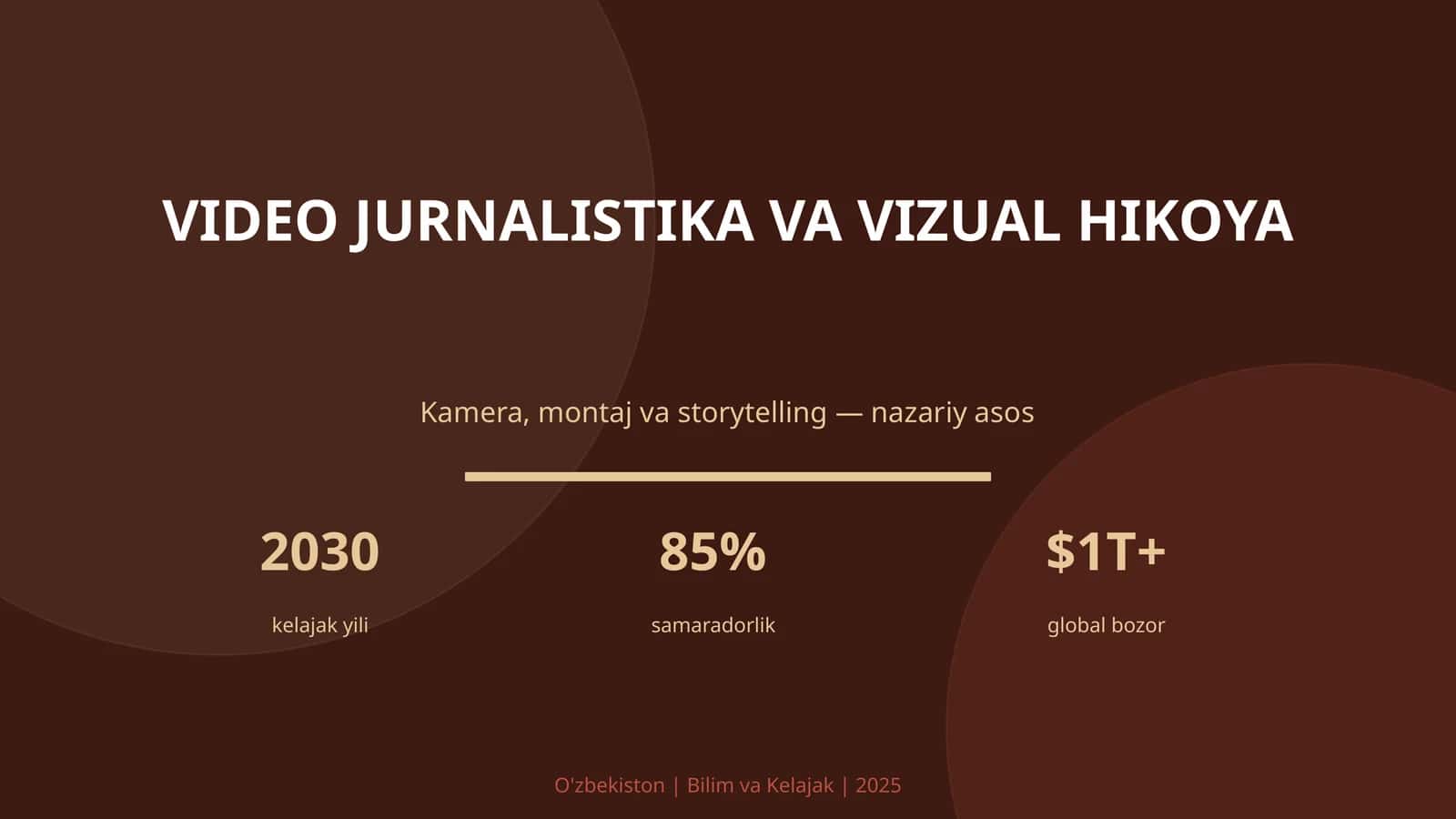 VIDEO JURNALISTIKA VA VIZUAL HIKOYA 1