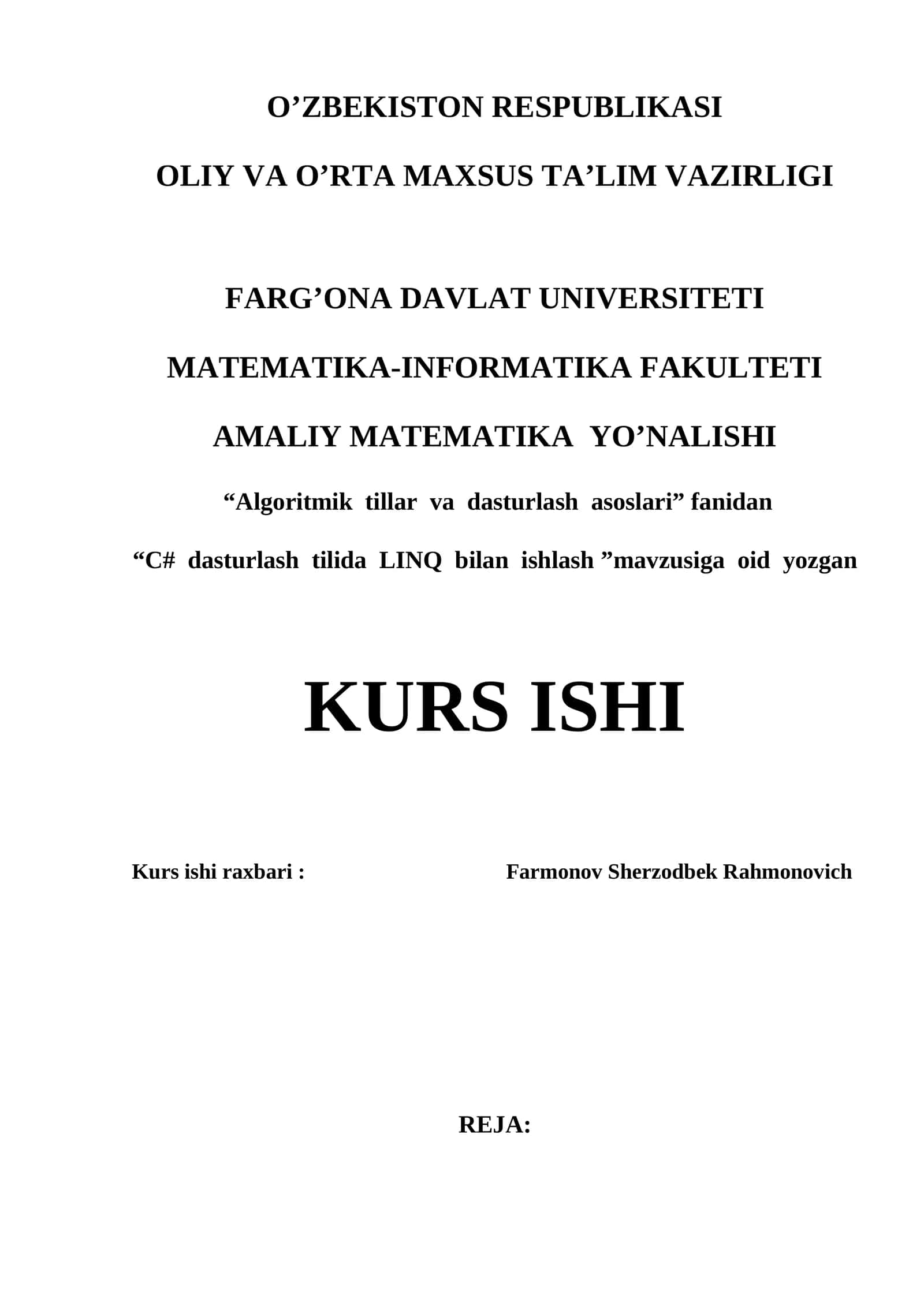C# dasturlash tilida LINQ bilan ishlash 1