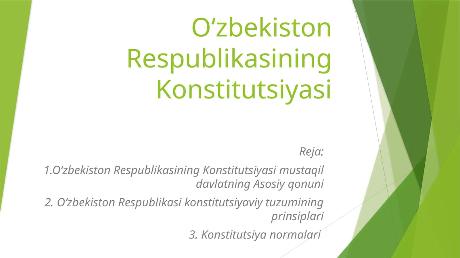 O‘zbekiston Respublikasining Konstitutsiyasi 1