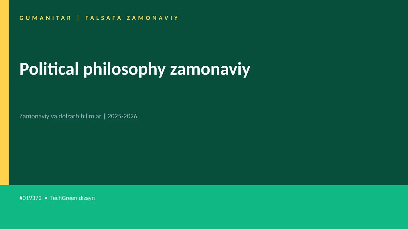 Political philosophy zamonaviy 1