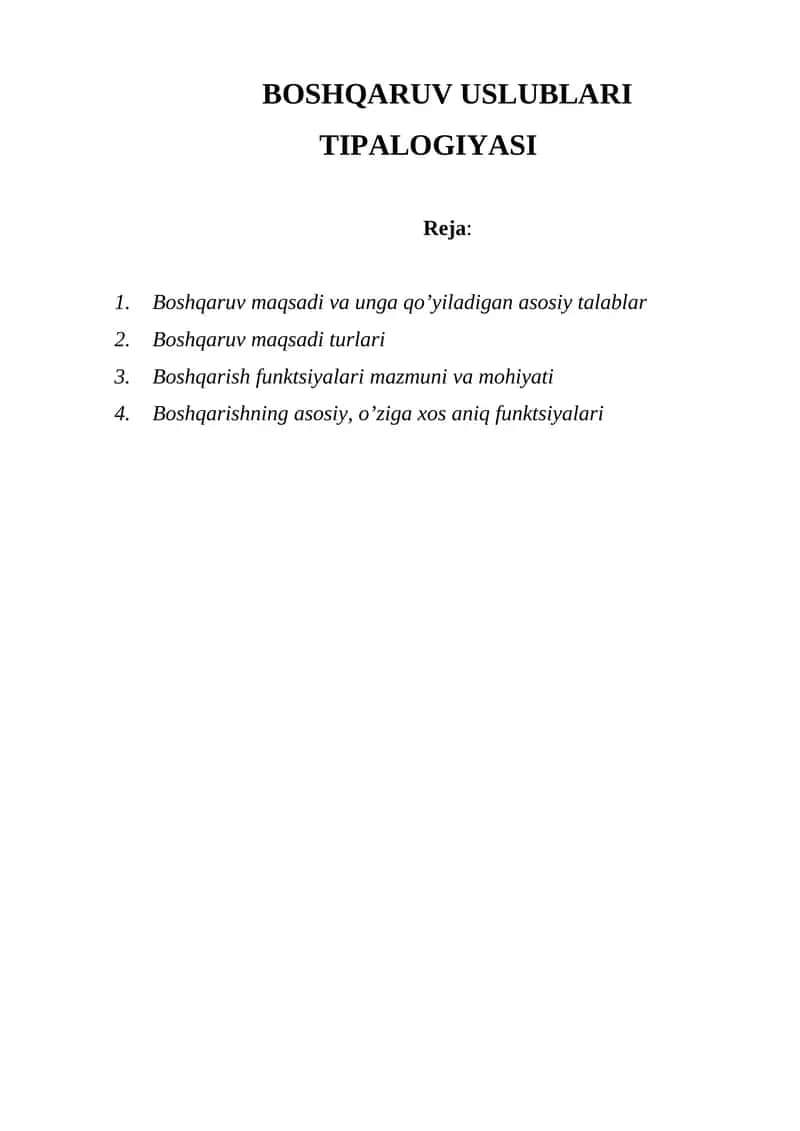 BOSHQARUV USLUBLARI TIPALOGIYASI 1