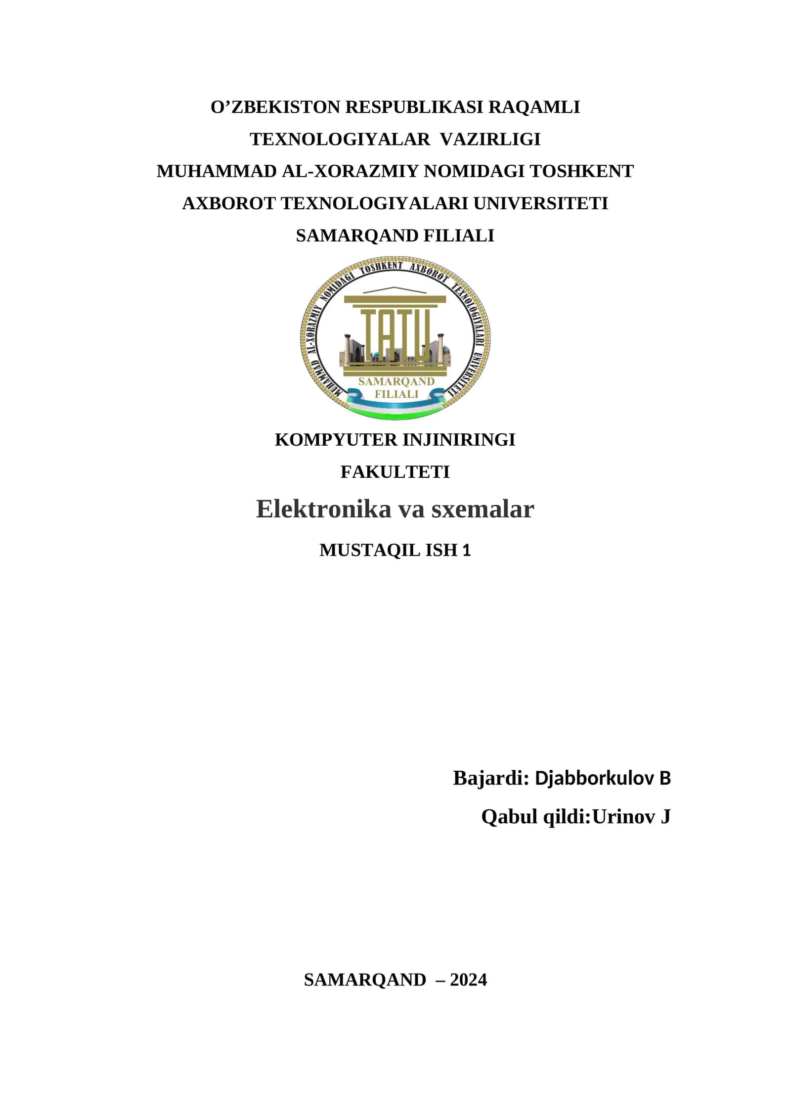 Tarkibida L, R, С bo‘lgan chiziqli o‘zgaruvchan tok zanjiri nazariyasi va hisoblash usullari 1