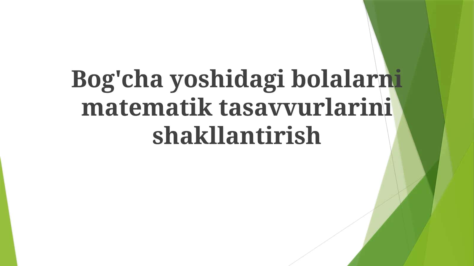 Matematik ta'limi asoslari 1