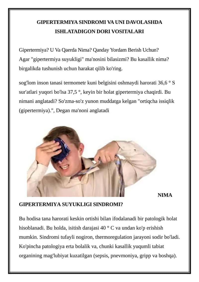 NIMA GIPERTERMIYA SUYUKLIGI SINDROMI? 1
