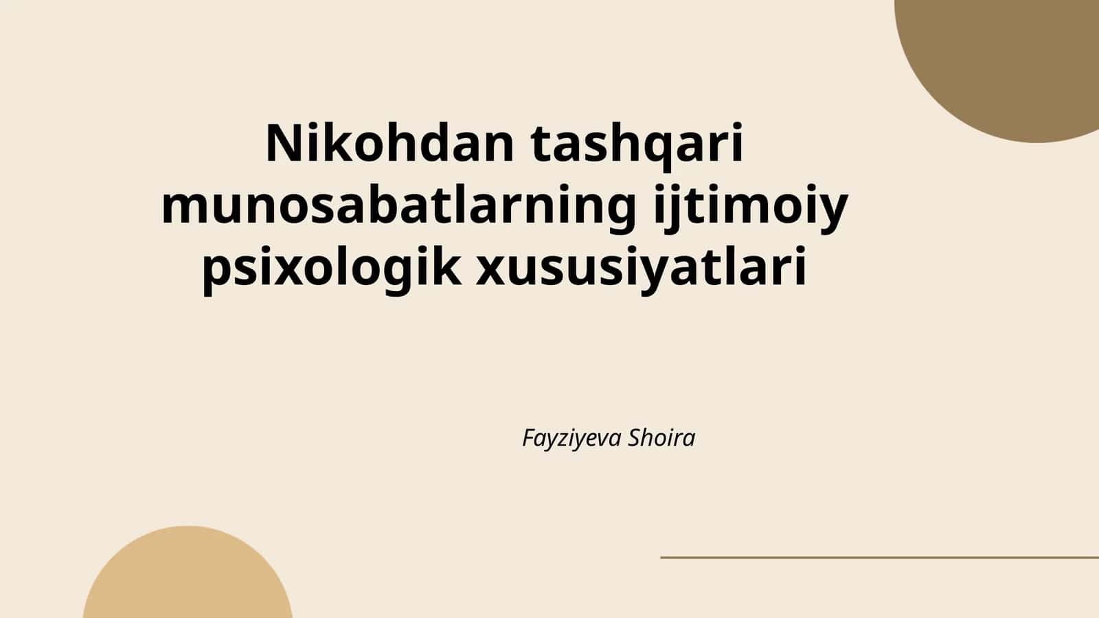 Nikohdan tashqari munosabatlarning ijtimoiy psixologik xususiyatlari 1