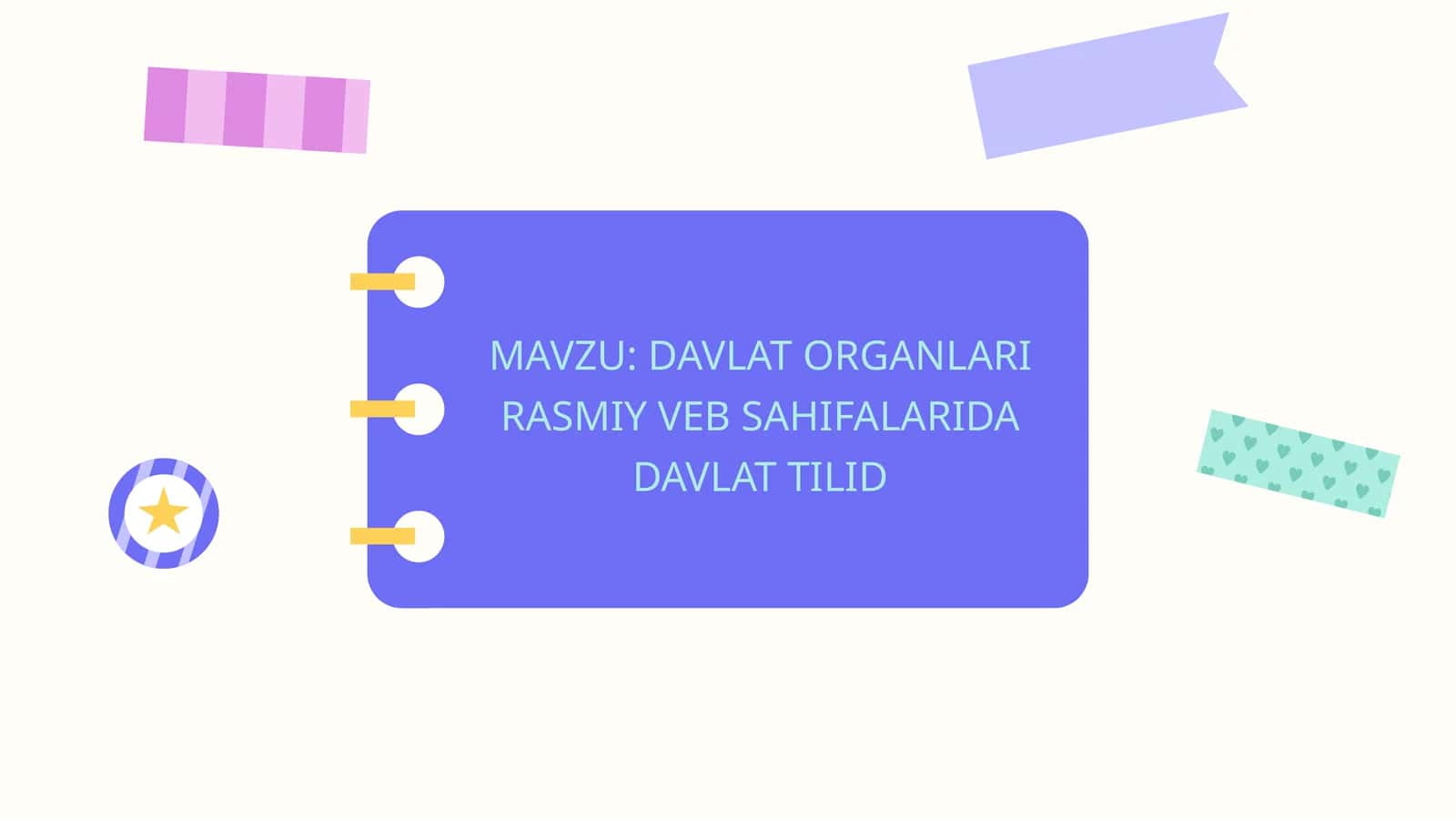 DAVLAT ORGANLARI RASMIY VEB SAHIFALARIDA DAVLAT TILID 1