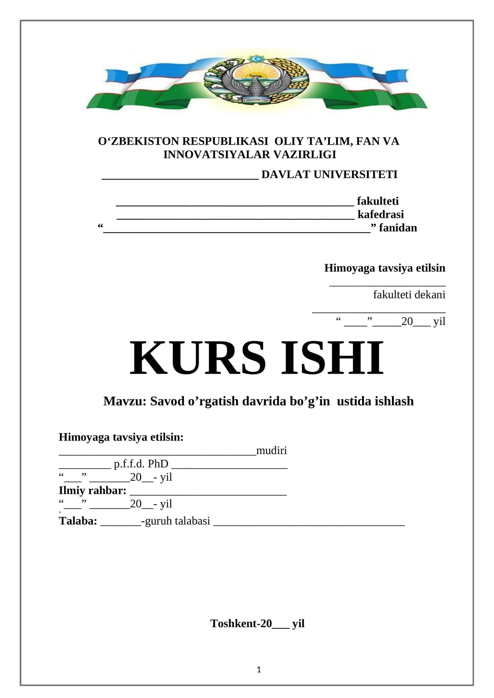 Savod o’rgatish davrida bo’g’in  ustida ishlash 1