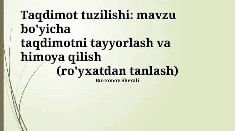 Tuzilishi haqida taqdimot 1