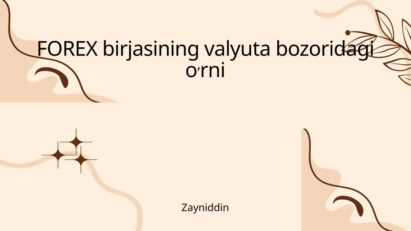 FOREX birjasining valyuta bozoridagi o'rni 1