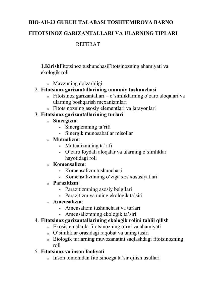 FITOTSINOZ GARIZANTALLARI VA ULARNING TIPLARI REFERAT 1