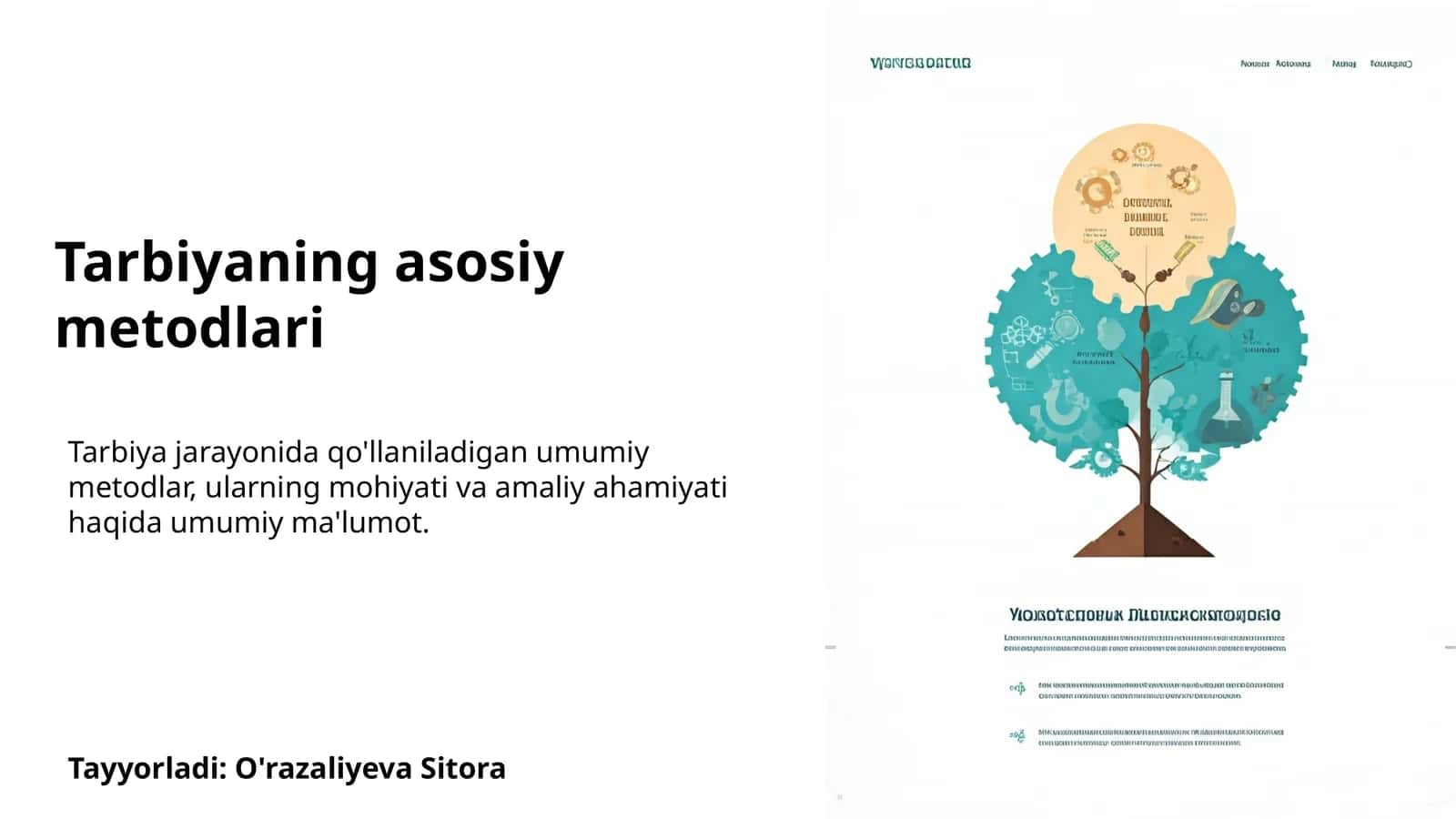 Tarbiyaning asosiy metodlari 1
