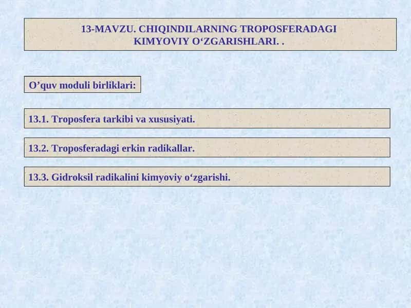 Troposferadagi erkin radikallar 1