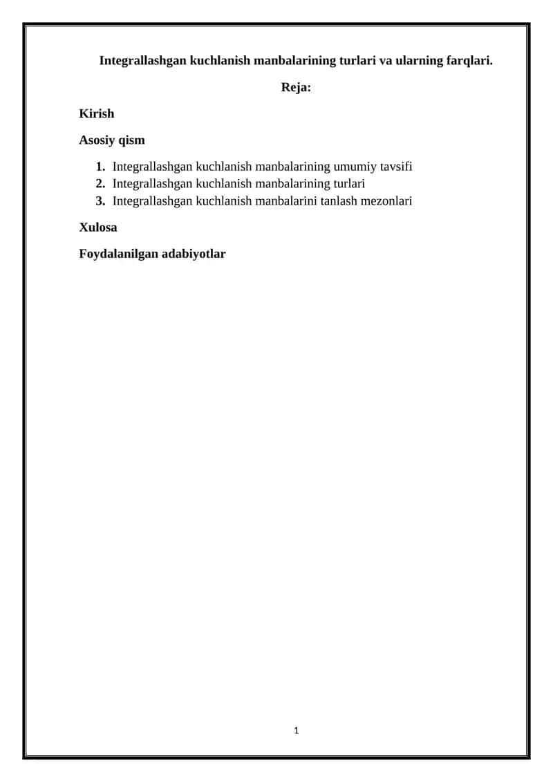Integrallashgan Kuchlanish Manbalari 1