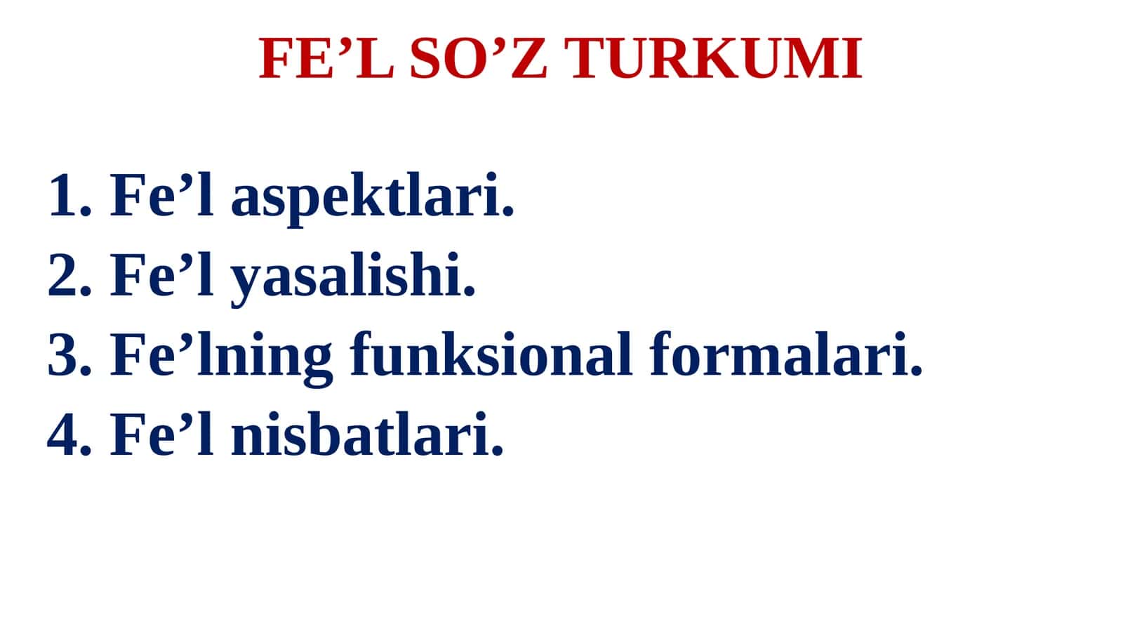 FE’L SO’Z TURKUMI 1