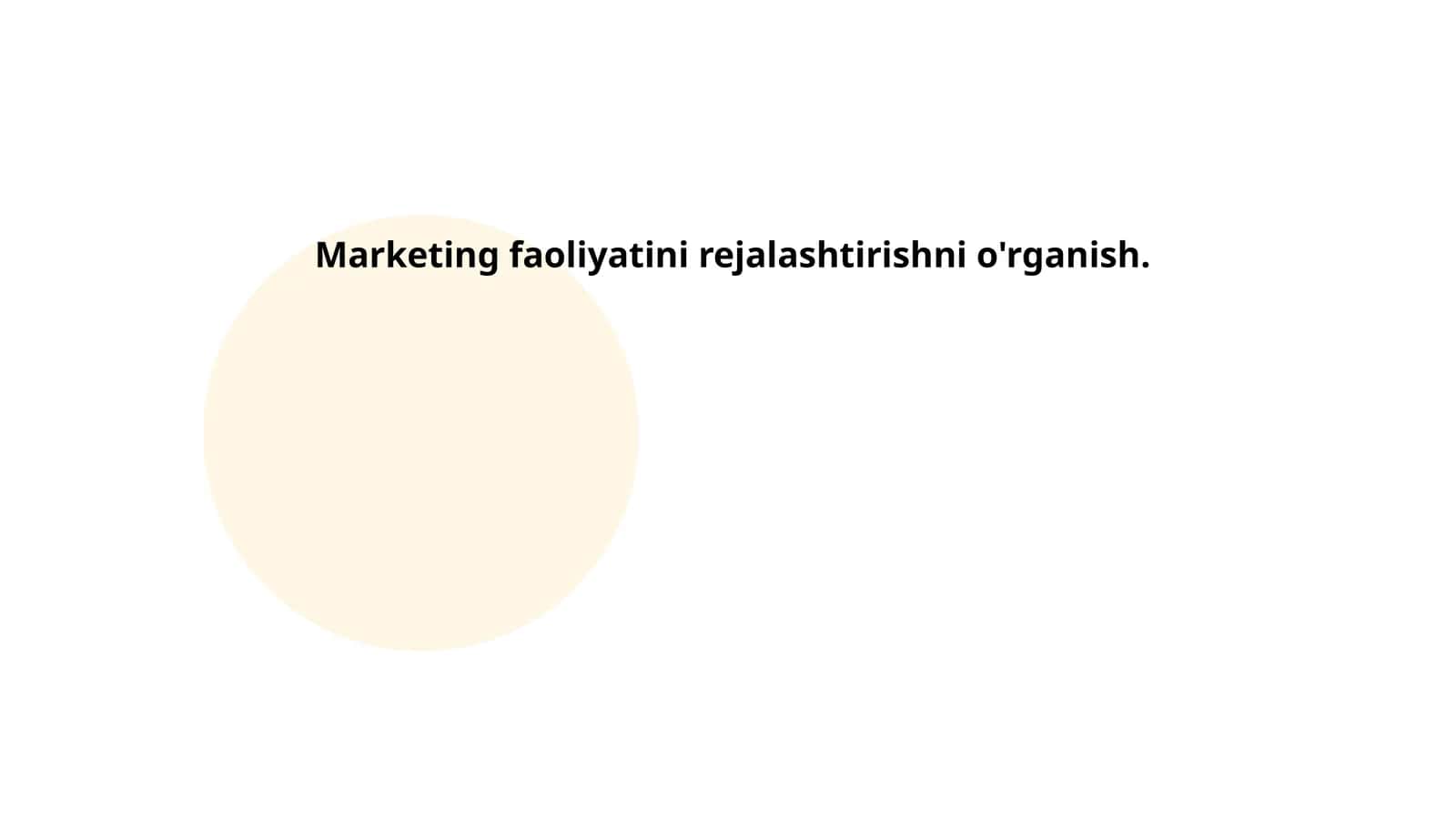 Marketing faoliyatini rejalashtirishni o'rganish 1