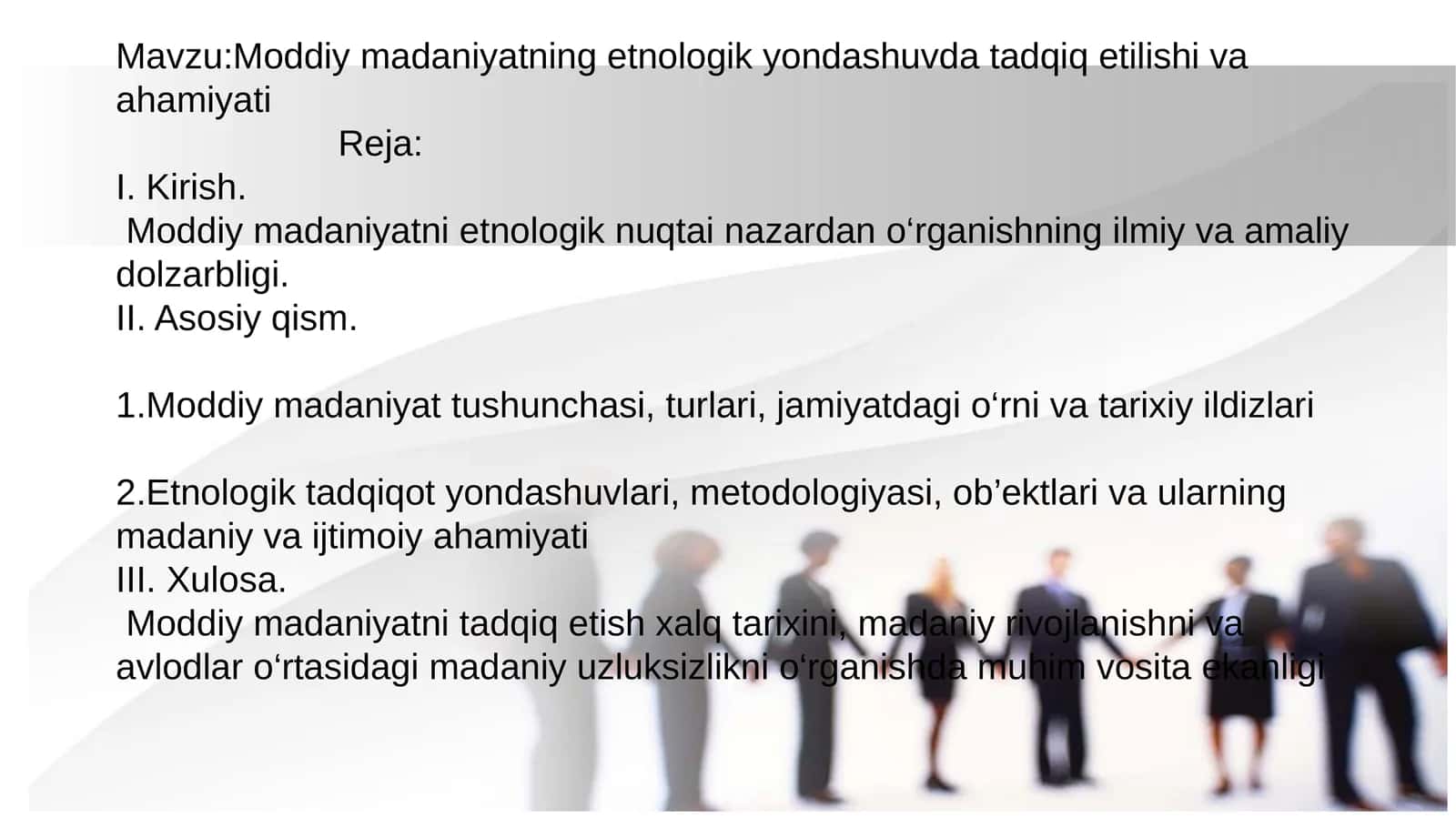 Moddiy madaniyatning etnologik yondashuvda tadqiq etilishi va ahamiyati 1