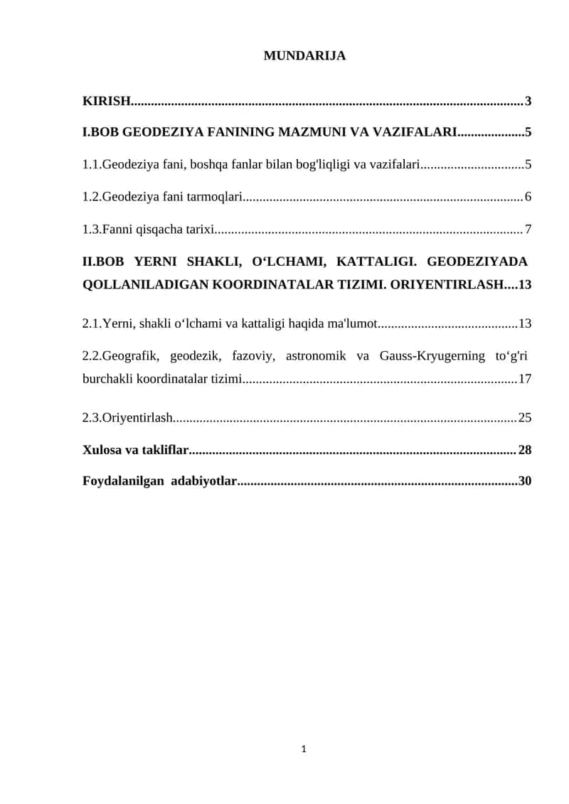 Geodeziyaga kirish 1