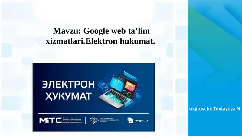 Google webta’limxizmatlari.Elektronhukumat 1
