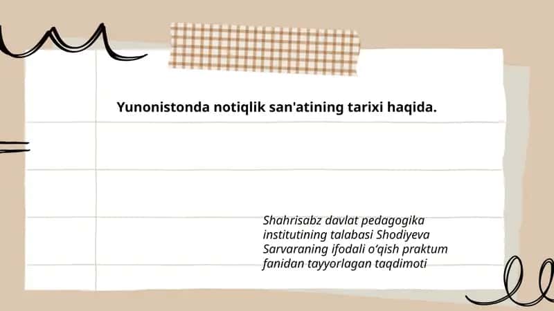 Yunonistonda notiqlik san'atining tarixi haqida 1