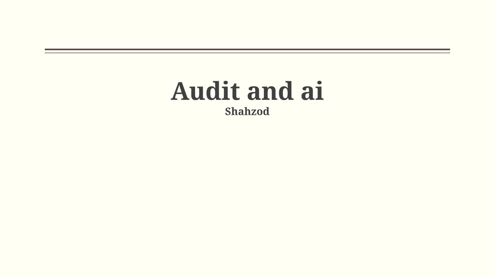 Audit va AI 1