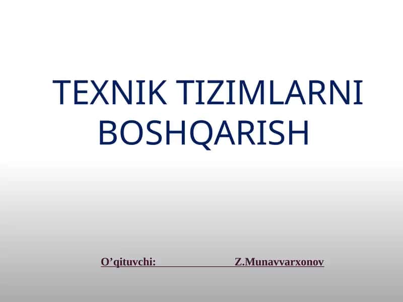 Bosh mexanika bo‘limi ishinio‘rganish 1