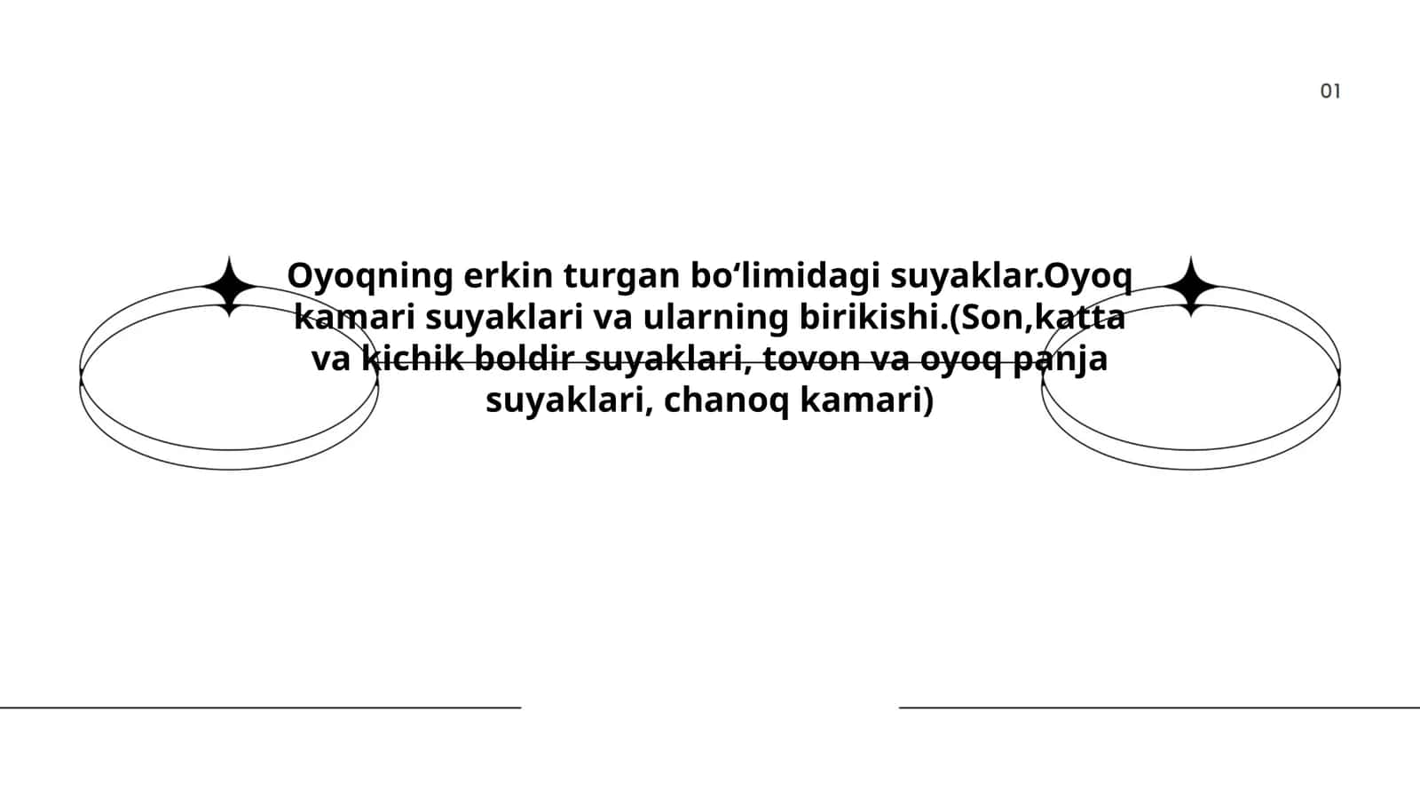 Oyoqning erkin turgan boʻlimidagi suyaklar 1