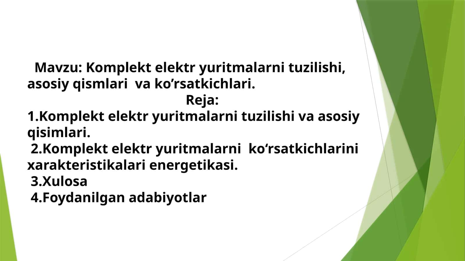 Komplekt elektr yuritmalarni tuzilishi, asosiy qismlari va ko’rsatkichlari 1