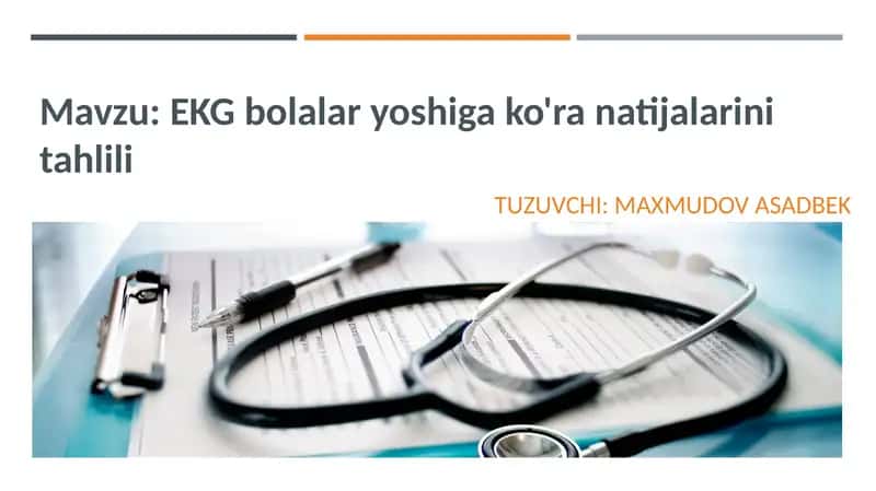 EKG bolalar yoshiga ko'ra natijalarini tahlili 1
