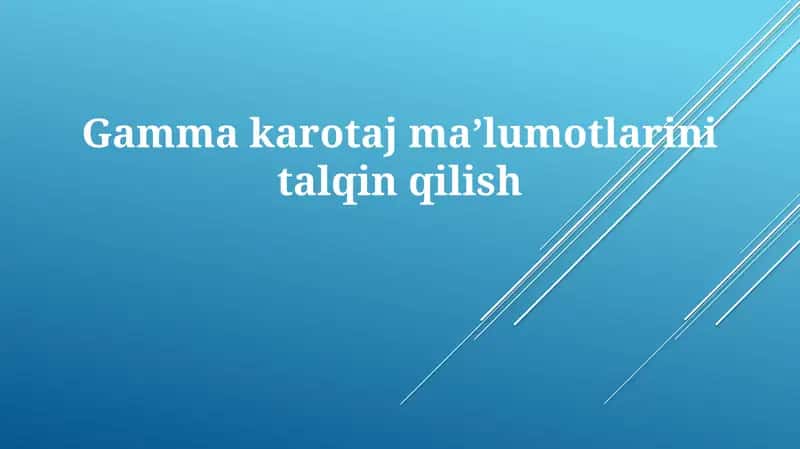 Gamma nurlari jurnali 1