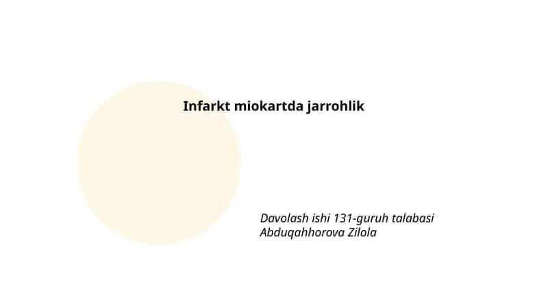 Infarkt miokartda jarrohlik 1