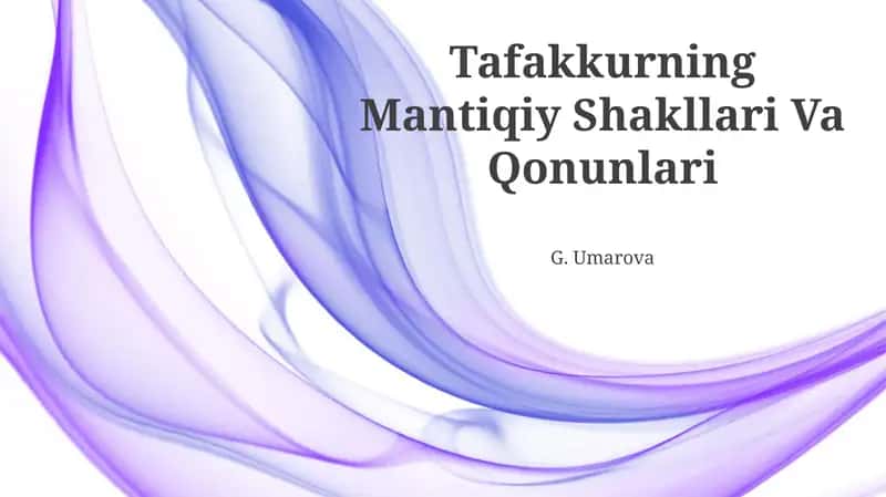 Tafakkurning Mantiqiy Shakllari Va Qonunlari 1