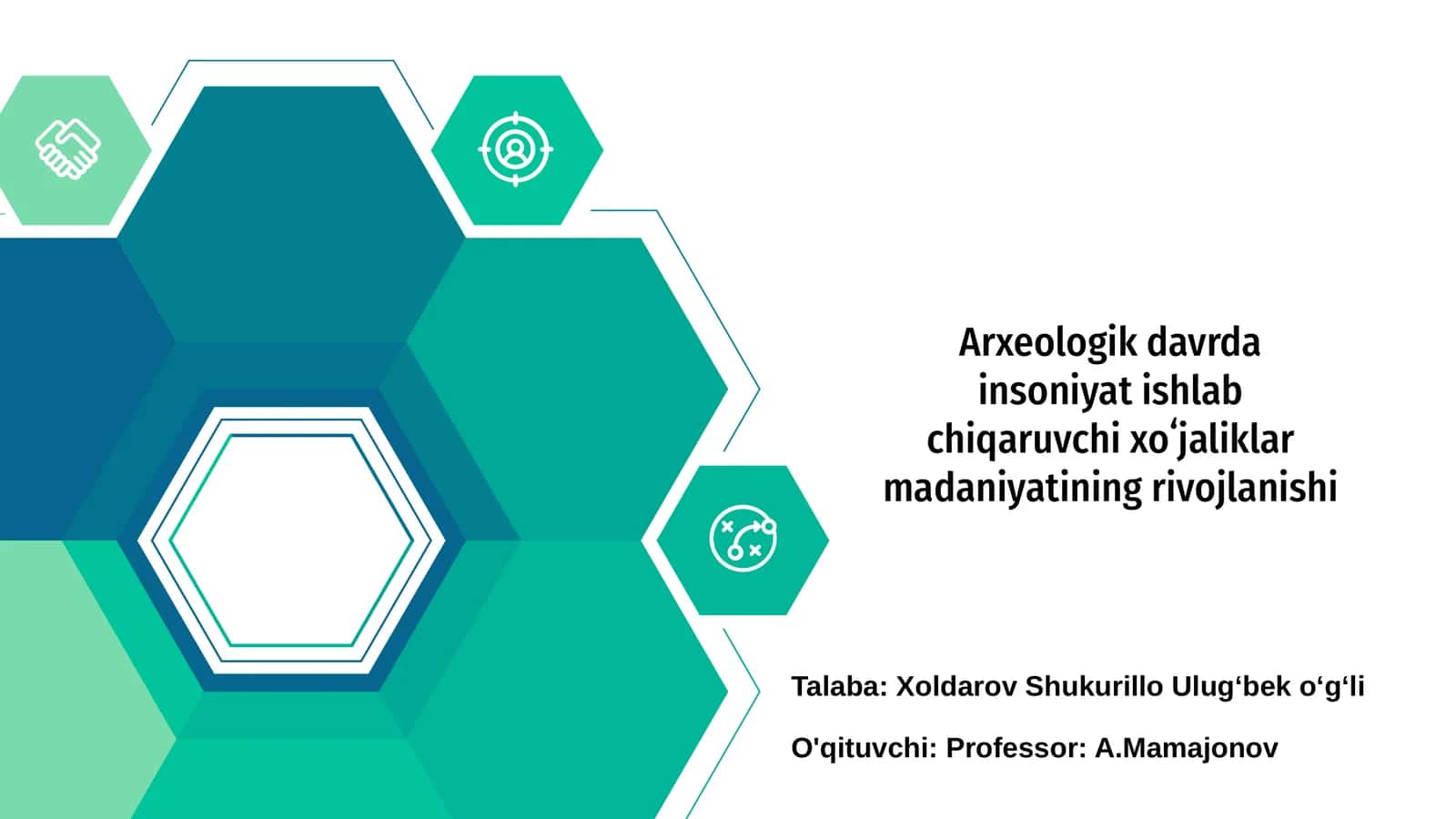 Arxeologik davrda insoniyat ishlab chiqaruvchi xoʻjaliklar madaniyatining rivojlanishi 1