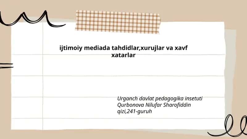Ijtimoiy mediada tahdidlar, xurujlar va xavf xatarlar 1