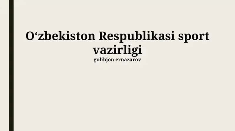 O'zbekiston Respublikasi Sport vazirligi 1
