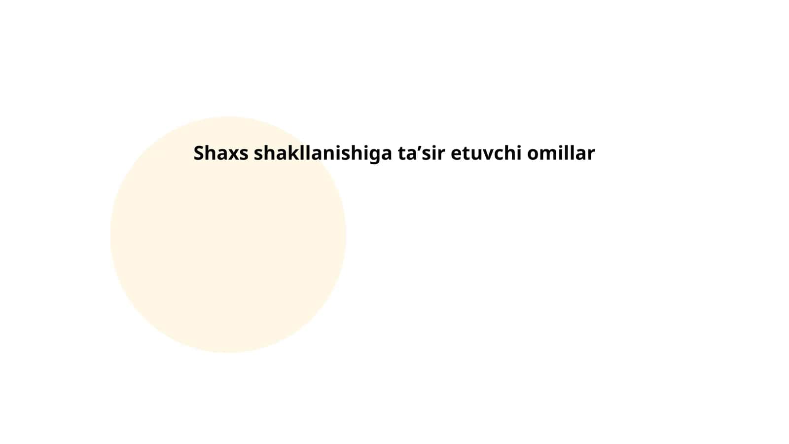 Shaxs shakllanishiga taʼsir etuvchi omillar 1